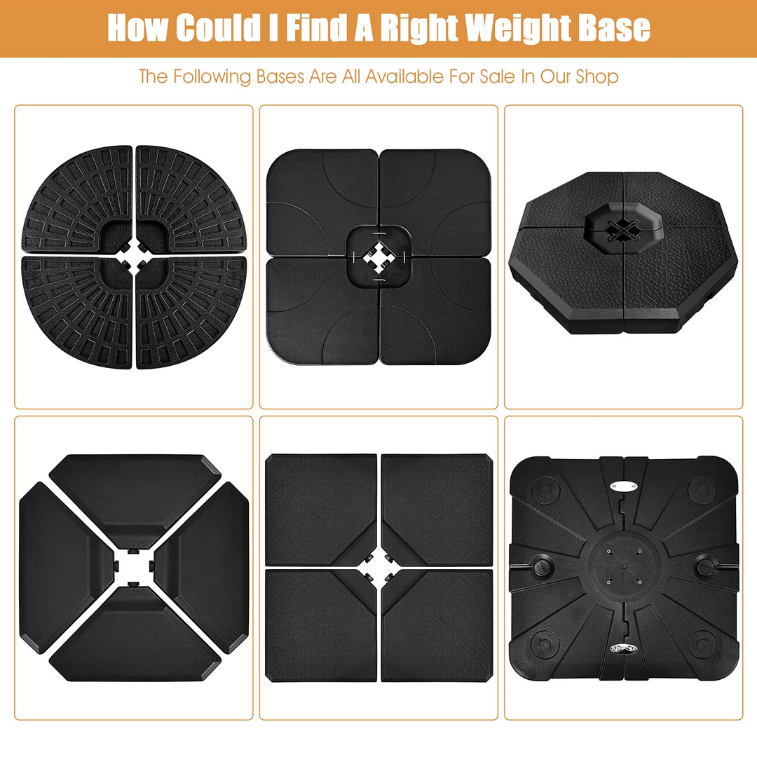 10 ft Pool Umbrellas with 32 LED Lights Solar Powered Offset Umbrella