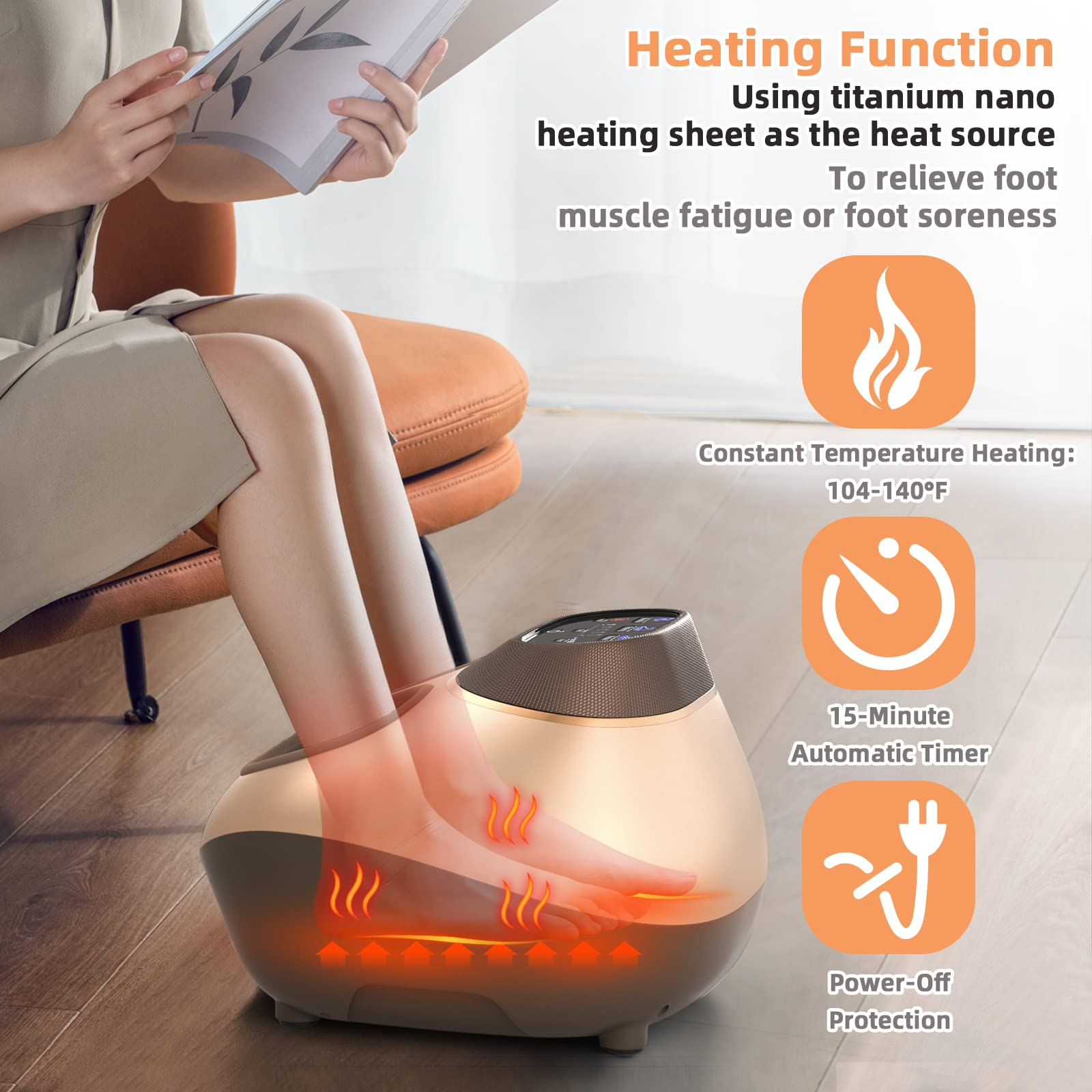 Giantex Shiatsu Foot Massager W/ Heat, 3 Modes & Speeds, Kneading, Rolling