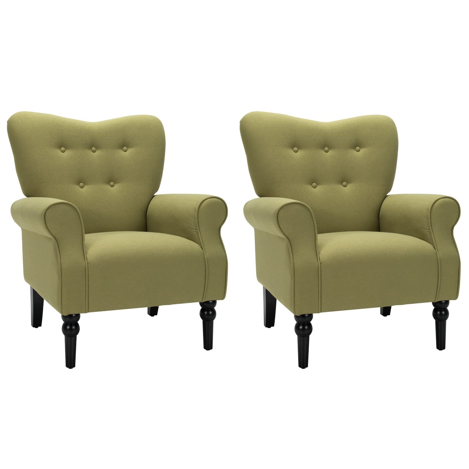 Giantex Yellow/ Avocado Green Fabric Accent Chair