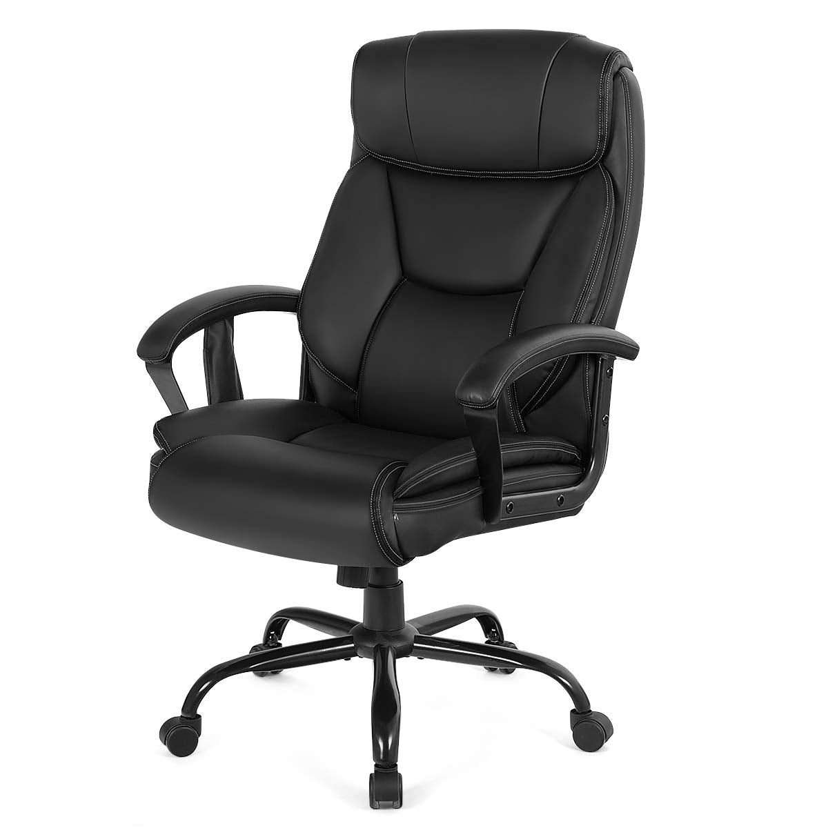 Giantex 500 lbs Big and Tall Office Chair, Massage Executive Chair w/ 6 Vibrating Points
