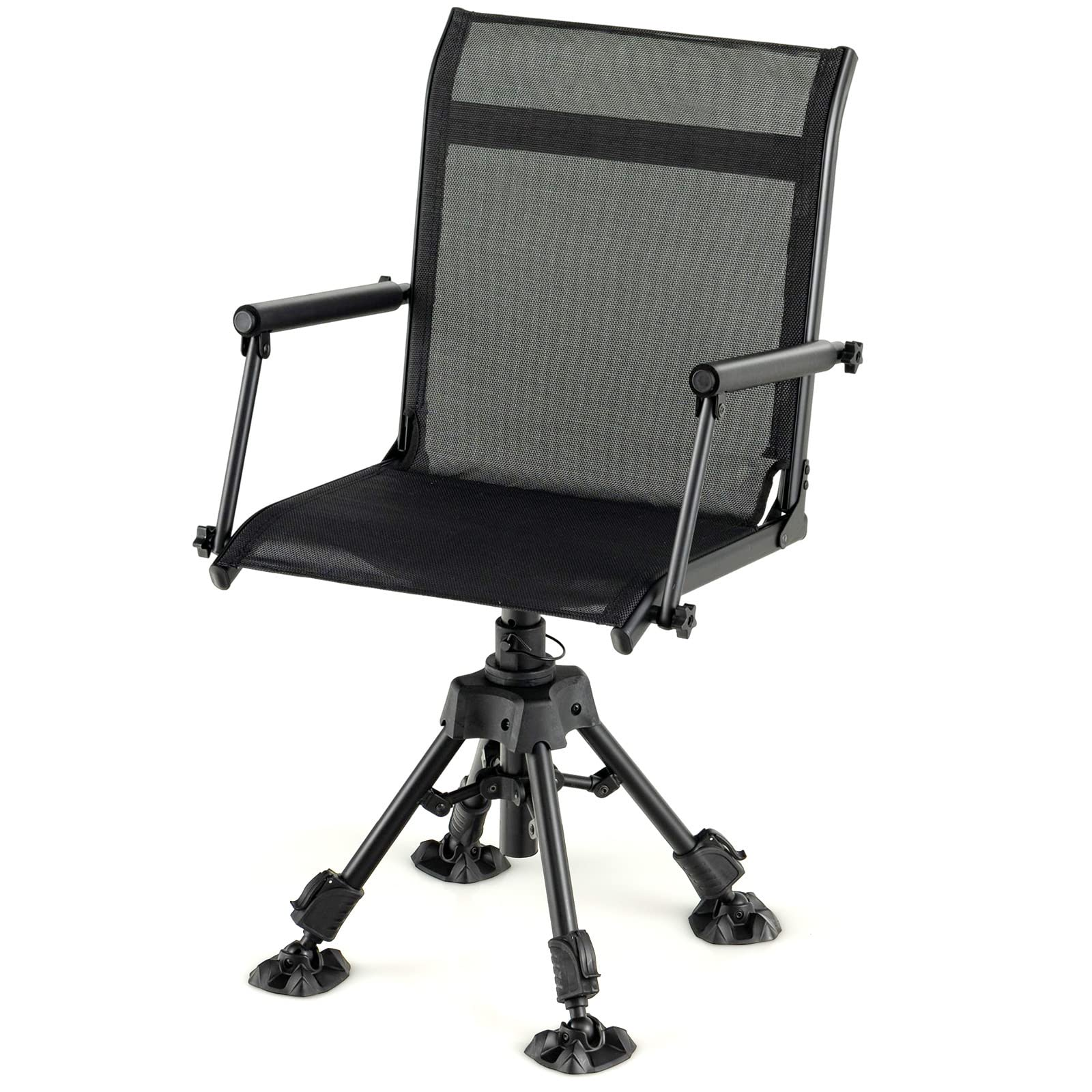 Giantex Swivel Hunting Blind Chair - Foldable 360° Hunter Chair with Oversized Duck Feet