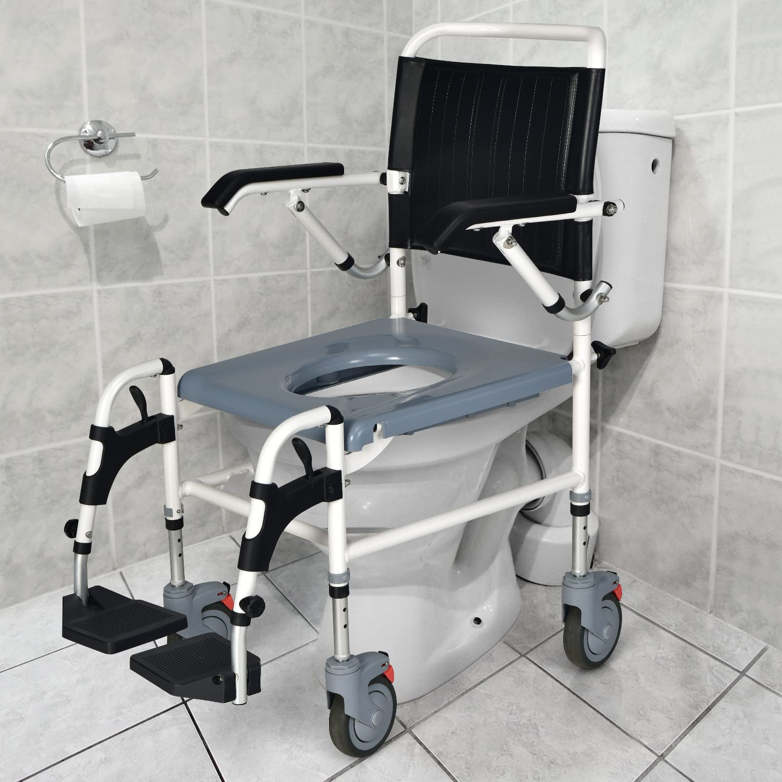 Giantex 4-in-1 Bedside Commode Shower Wheelchair