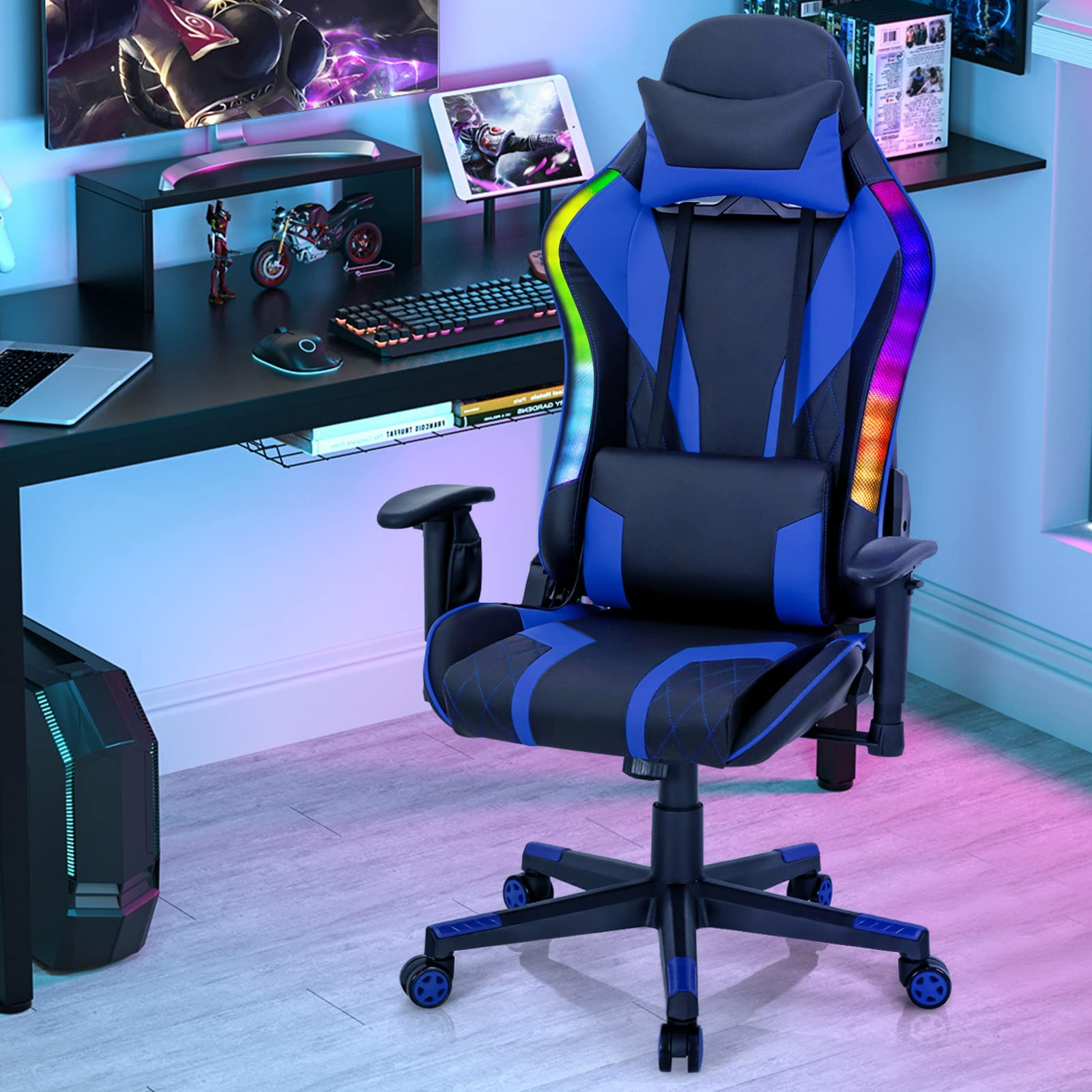 Giantex Gaming Chair with RGB LED Lights