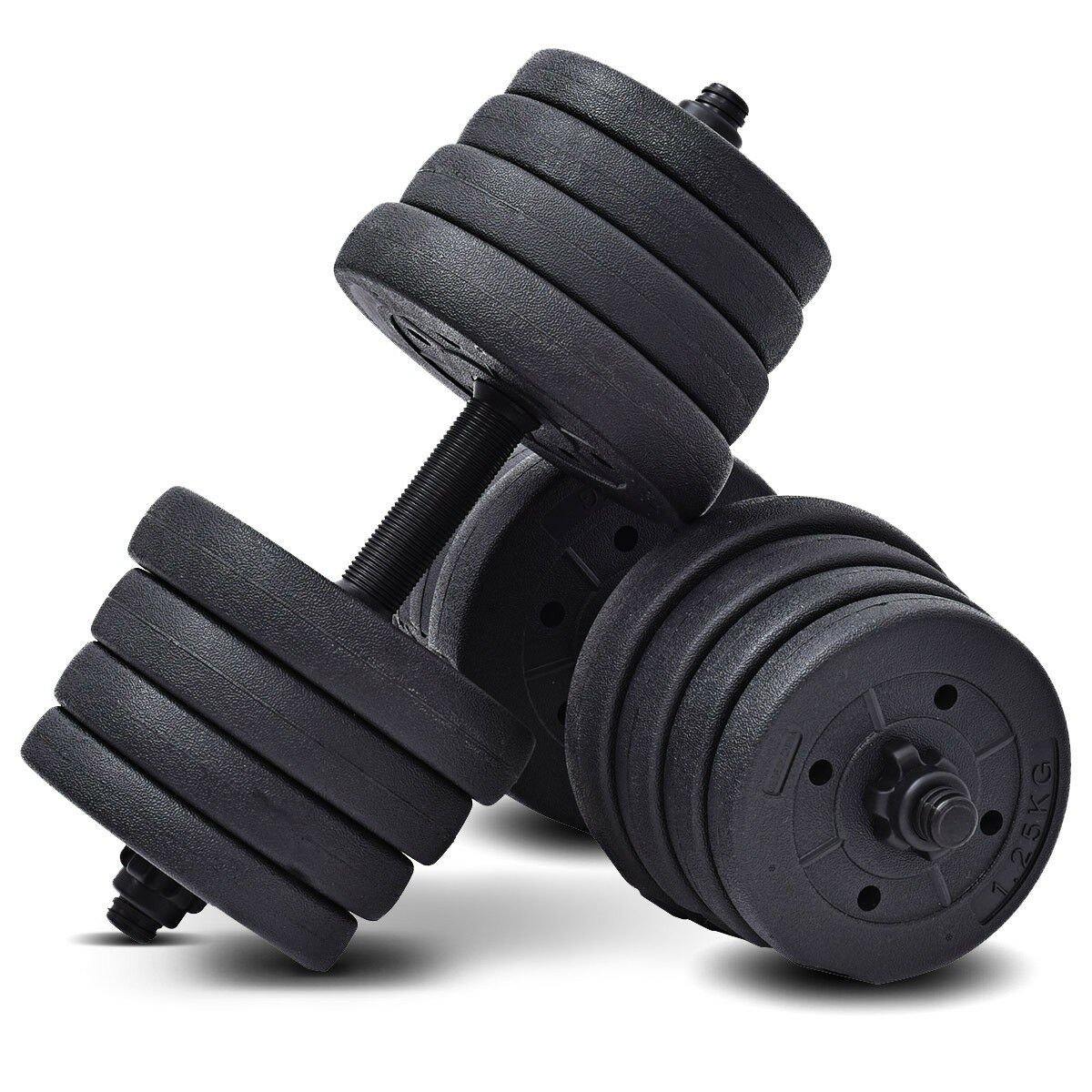 Giantex 66LB Weight Dumbbell Set Adjustable Cap Gym Barbell - Giantexus