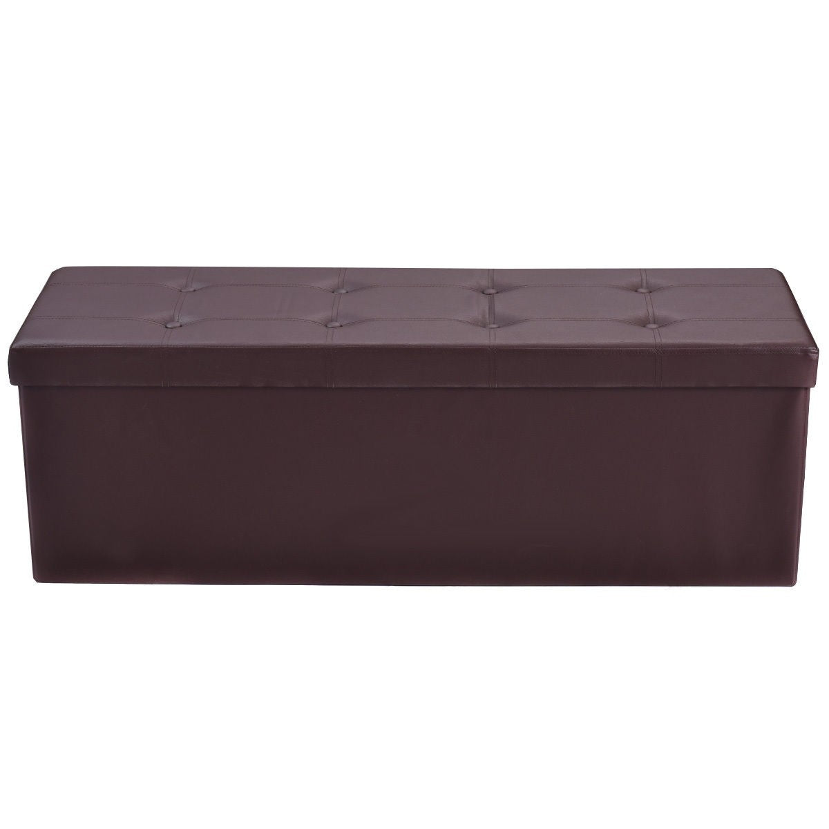 Giantex 45" Folding Storage Ottoman Bench, Faux Leather