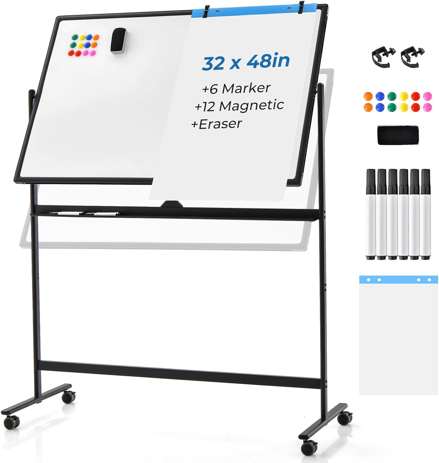 Double-Sided Magnetic Dry Erase Mobile Whiteboard - Giantex