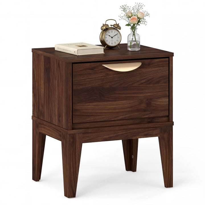 Giantex Mid Century Modern Night Stand with Storage for Small Spaces Bedroom