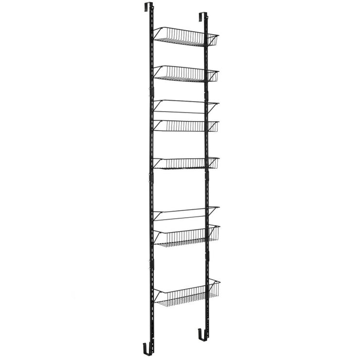 Heavy-duty Pantry Door Organizer with 6 Metal Wire Baskets