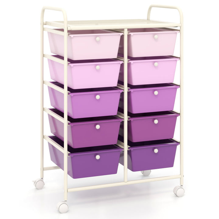 Giantex 10 Drawers Rolling Cart, Classroom Organizers