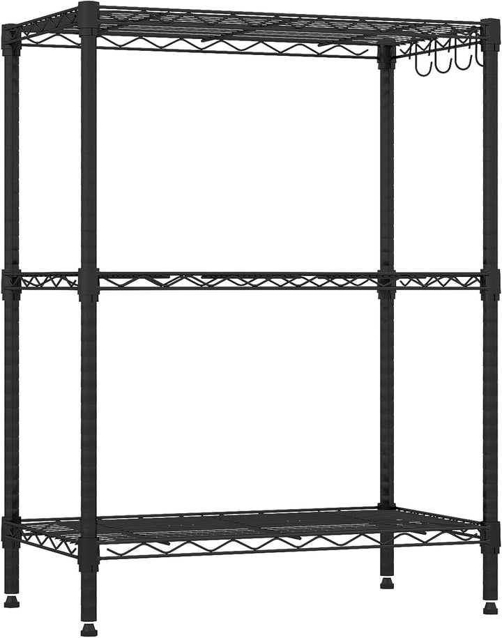 Giantex Storage Shelves Adjustable Wire Shelf Rack w/4 Removable Hooks
