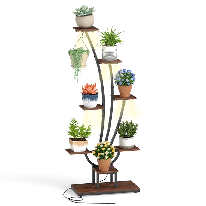 Giantex Plant Stand Indoor  8-Tier 62" Tall Corner Metal Plant Shelf for Multiple Plants