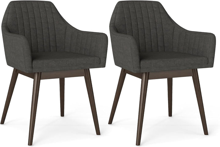 Giantex Upholstered Dining Chairs Set of 2/4 Mid Century Kitchen Chairs with Wrap-Around Backrest