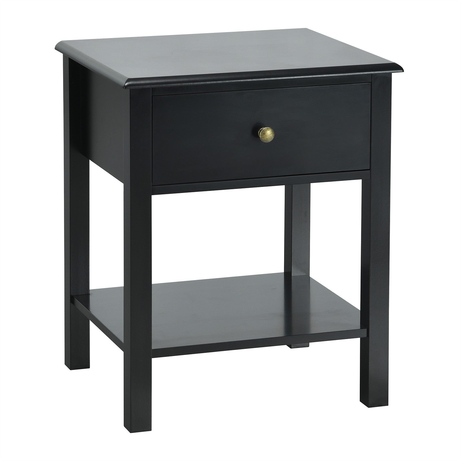 Giantex Nightstand W/Drawer and Shelf, Stable Frame Storage Cabinet
