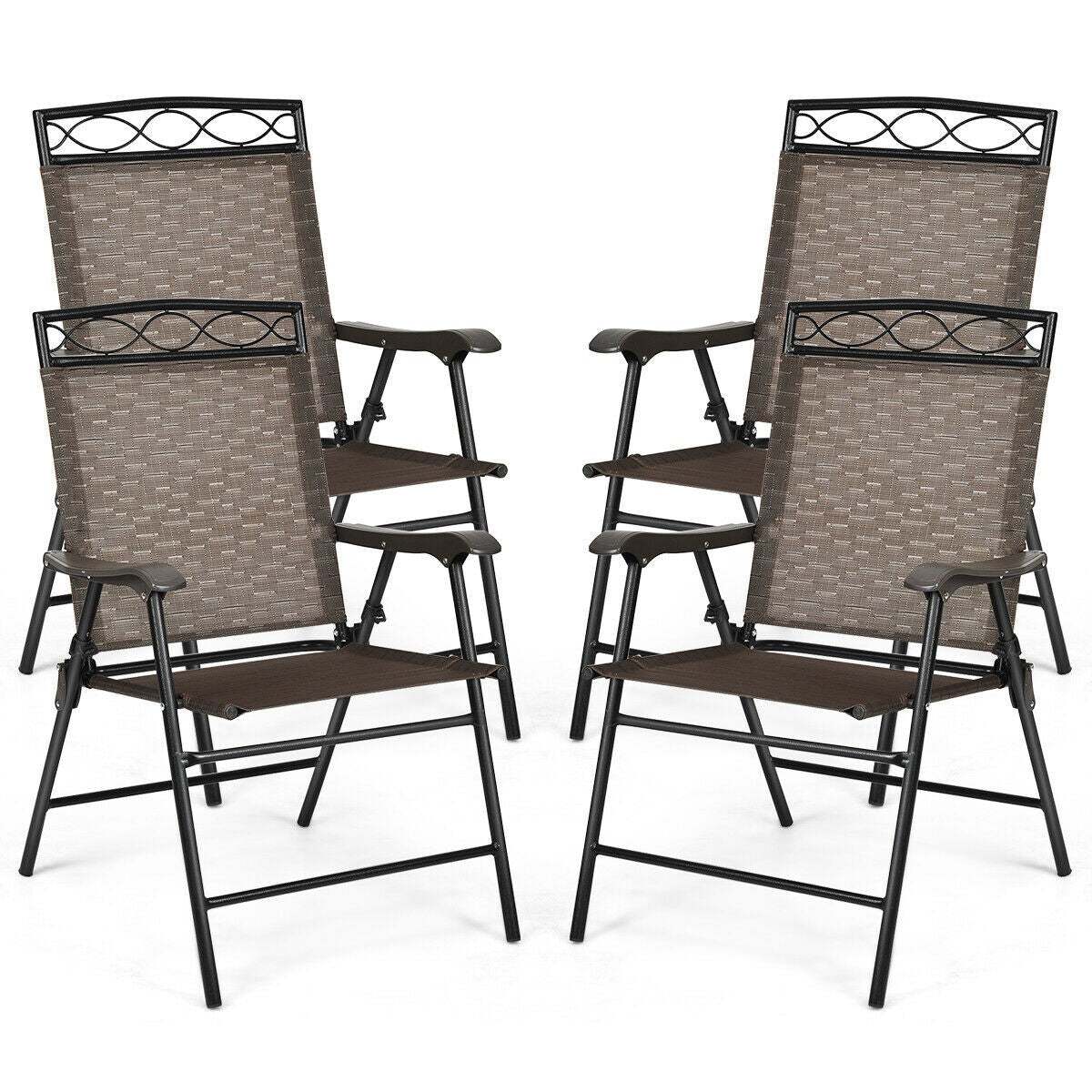 Set of 2 or 4 Patio Chairs, Outdoor Folding Lawn Chairs for Beach