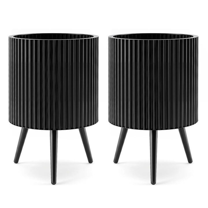 Giantex 14 Inch Plant Pot with Stand with Built-in Drainage Holes