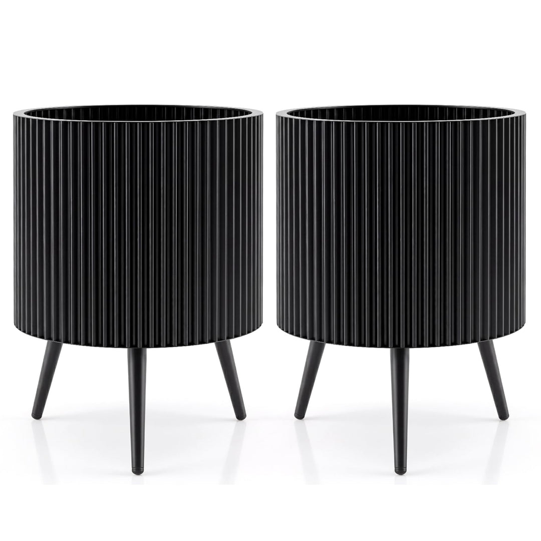 Giantex 14 Inch Plant Pot with Stand with Built-in Drainage Holes