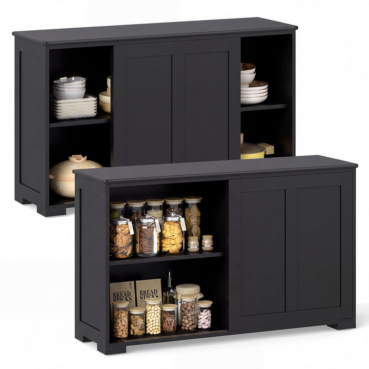 Giantex Buffet Cabinet with Storage, Coffee Bar Wine Cabinet, Farmhouse Sideboard w/Sliding Door