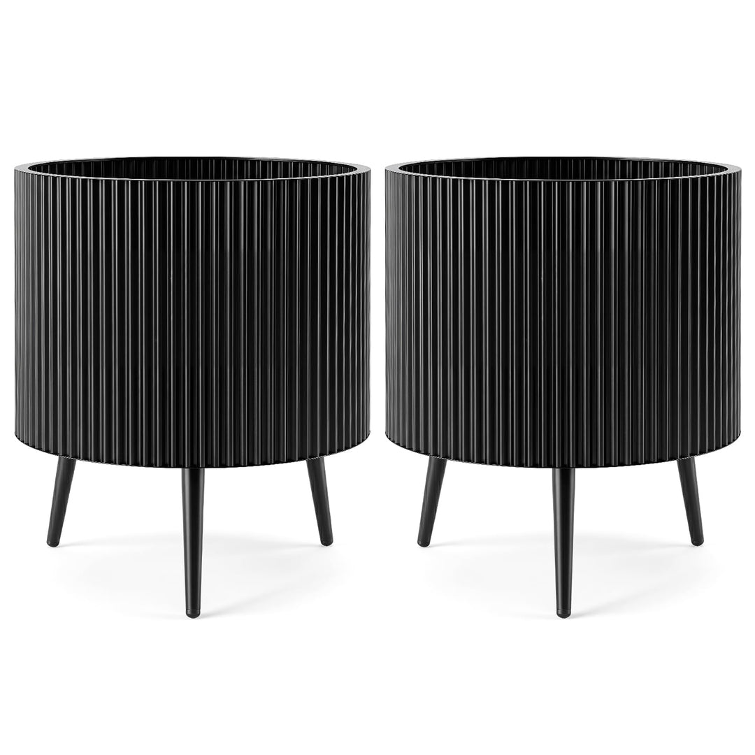 Giantex 14 Inch Plant Pot with Stand with Built-in Drainage Holes