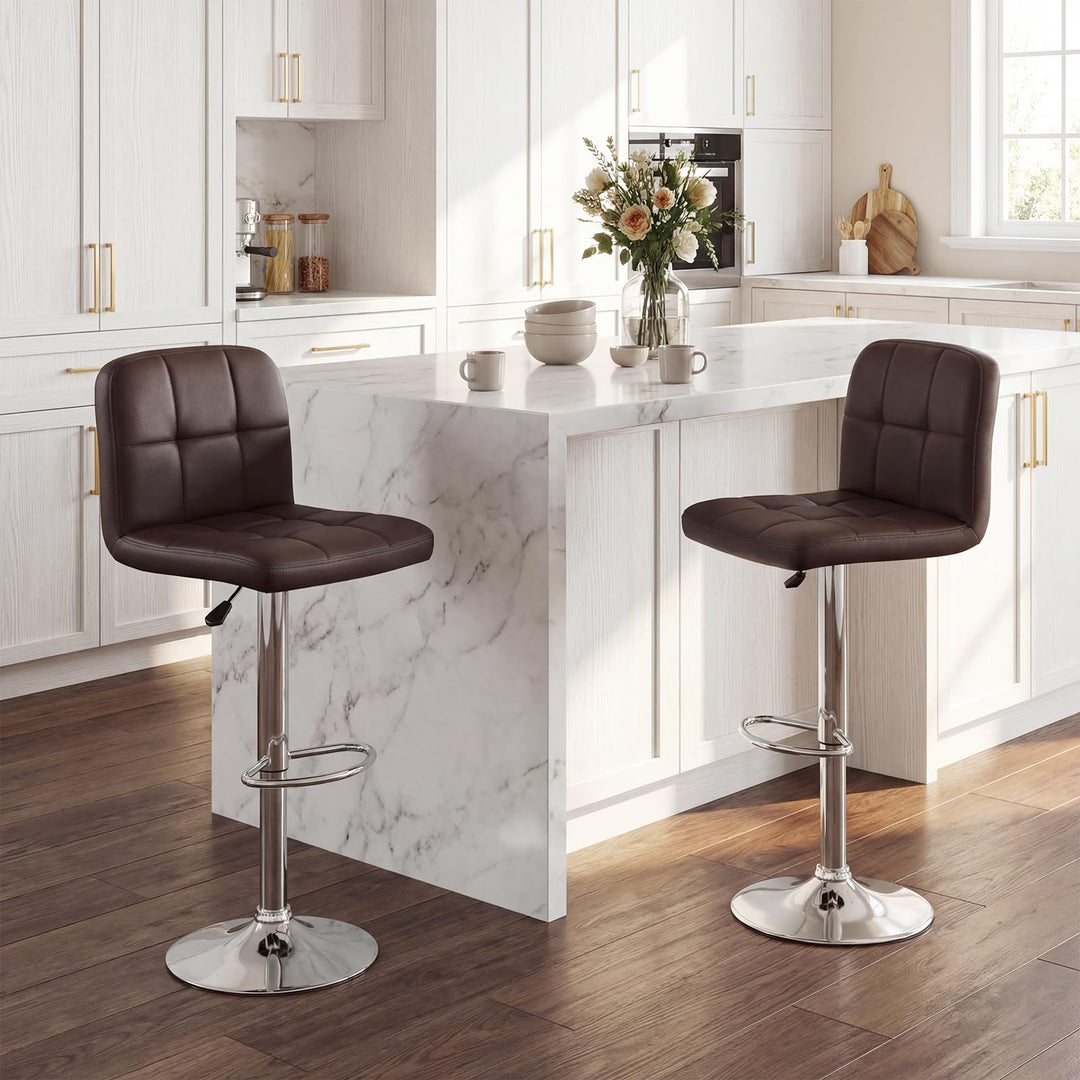 Giantex Height Adjustable Bar Chairs with Back &amp; Footrest Set of 2/4