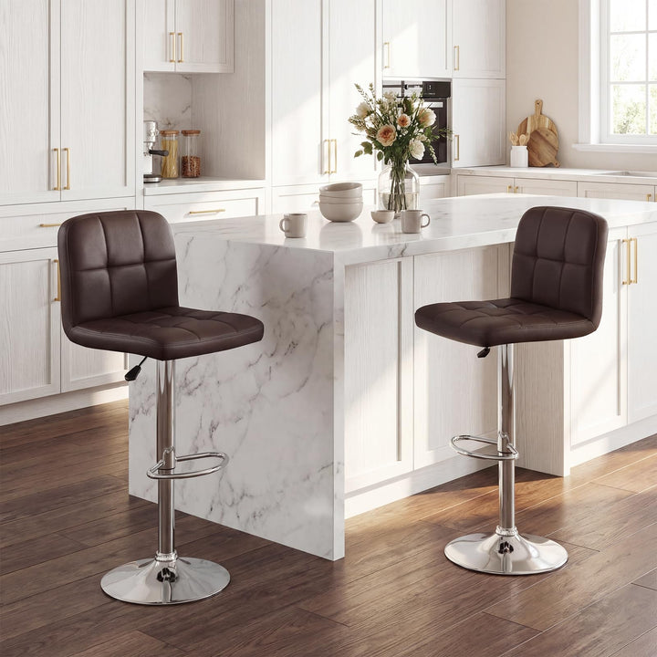 Giantex Height Adjustable Bar Chairs with Back &amp; Footrest Set of 2/4