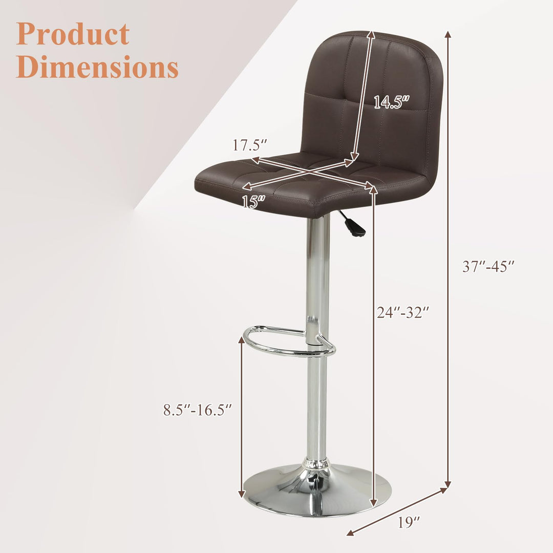 Giantex Height Adjustable Bar Chairs with Back &amp; Footrest Set of 2/4