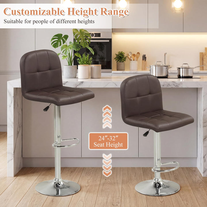 Giantex Height Adjustable Bar Chairs with Back &amp; Footrest Set of 2/4