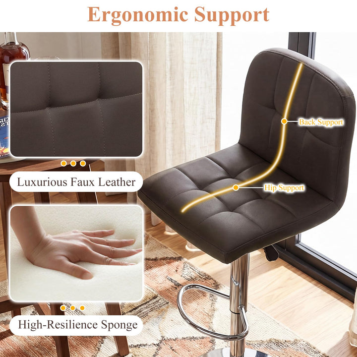 Giantex Height Adjustable Bar Chairs with Back &amp; Footrest Set of 2/4