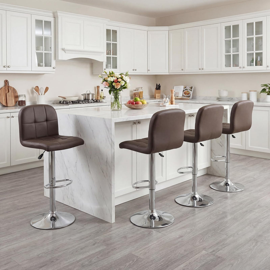 Giantex Height Adjustable Bar Chairs with Back &amp; Footrest Set of 2/4