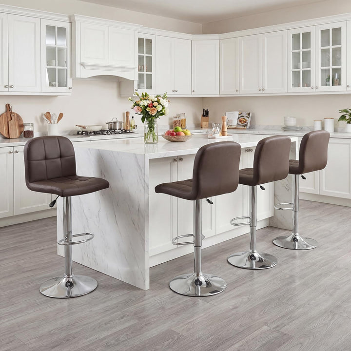 Giantex Height Adjustable Bar Chairs with Back &amp; Footrest Set of 2/4