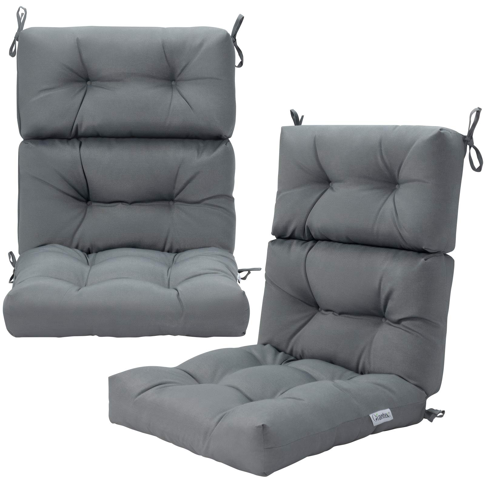 4.5 Inch Thick Outdoor High Back Chair Pads | Tufted Patio Cushion