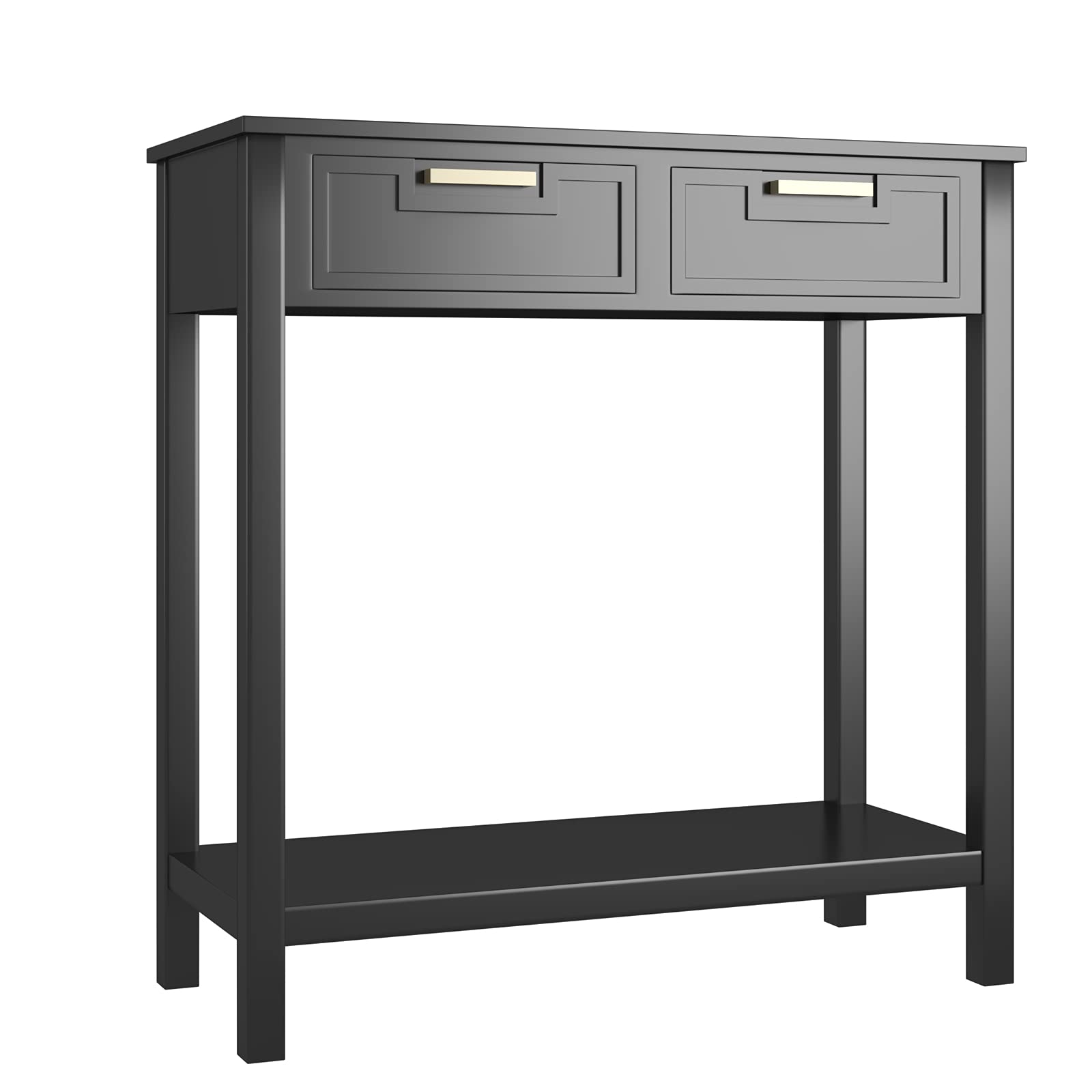 Console Sofa Table with 2 Drawers and Bottom Shelf
