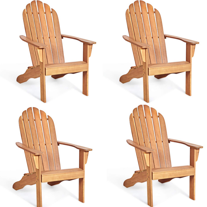 Giantex Adirondack Chair Outdoor Wooden W/Ergonomic Design Acacia Chair for Yard