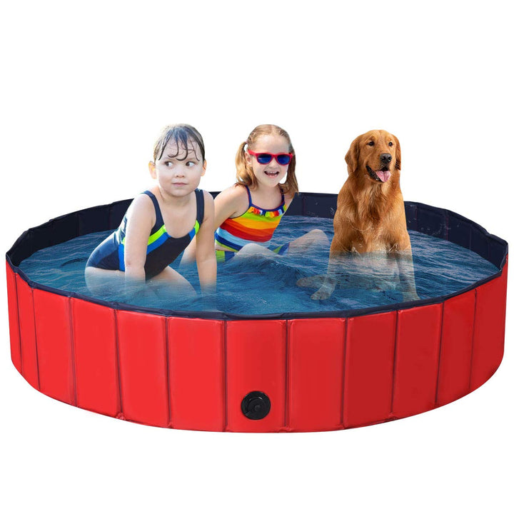 Giantex Foldable Pet Swimming Pool Dog Bath Pool with Anti-Slip Bottom