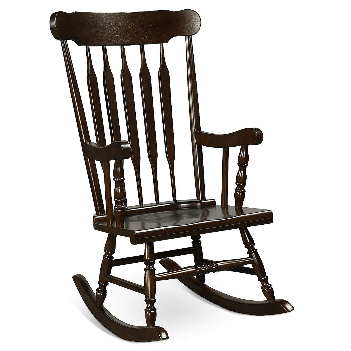 Giantex Outdoor Wood Rocking Chair - Set of 2 Patio Rocking Chair with Solid Frame