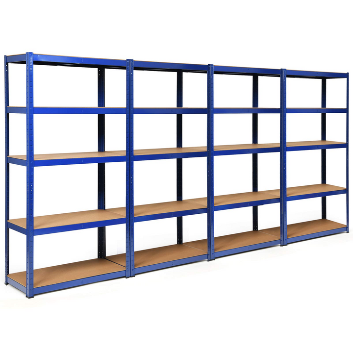 Giantex 2 Pieces Shelving Rack Storage Shelf Steel Garage Utility Rack 5-Shelf Adjustable Shelves
