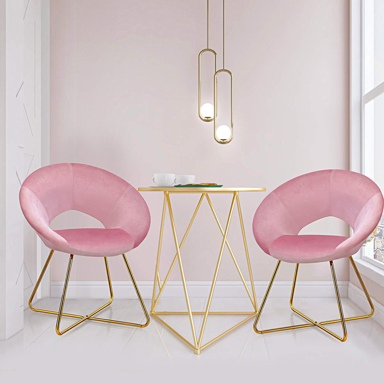 Modern Velvet Accent Chair, Comfy Cute Upholstered Vanity Desk Chair