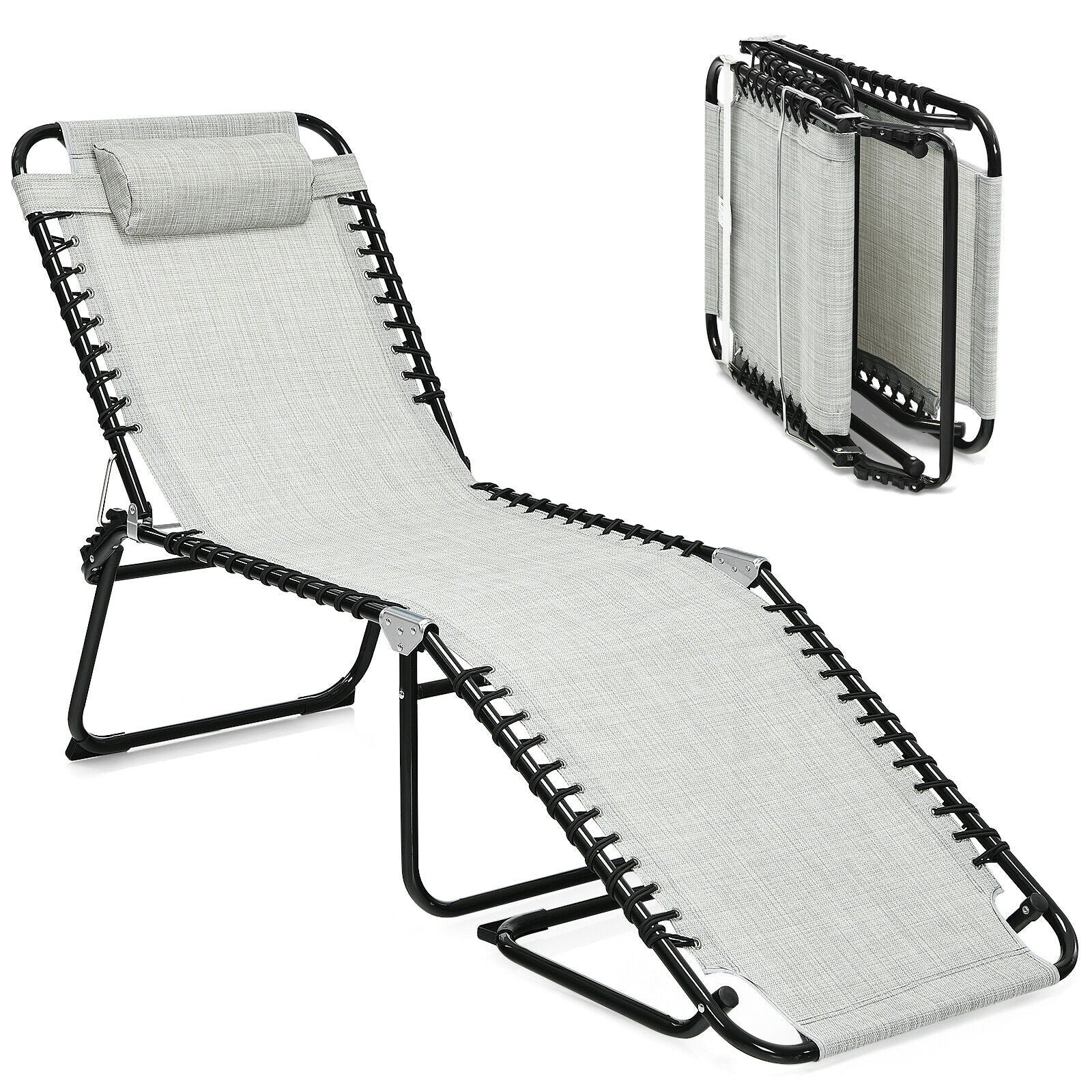 Giantex Outdoor Chaise Lounge Adjustable Sunbathing Seat