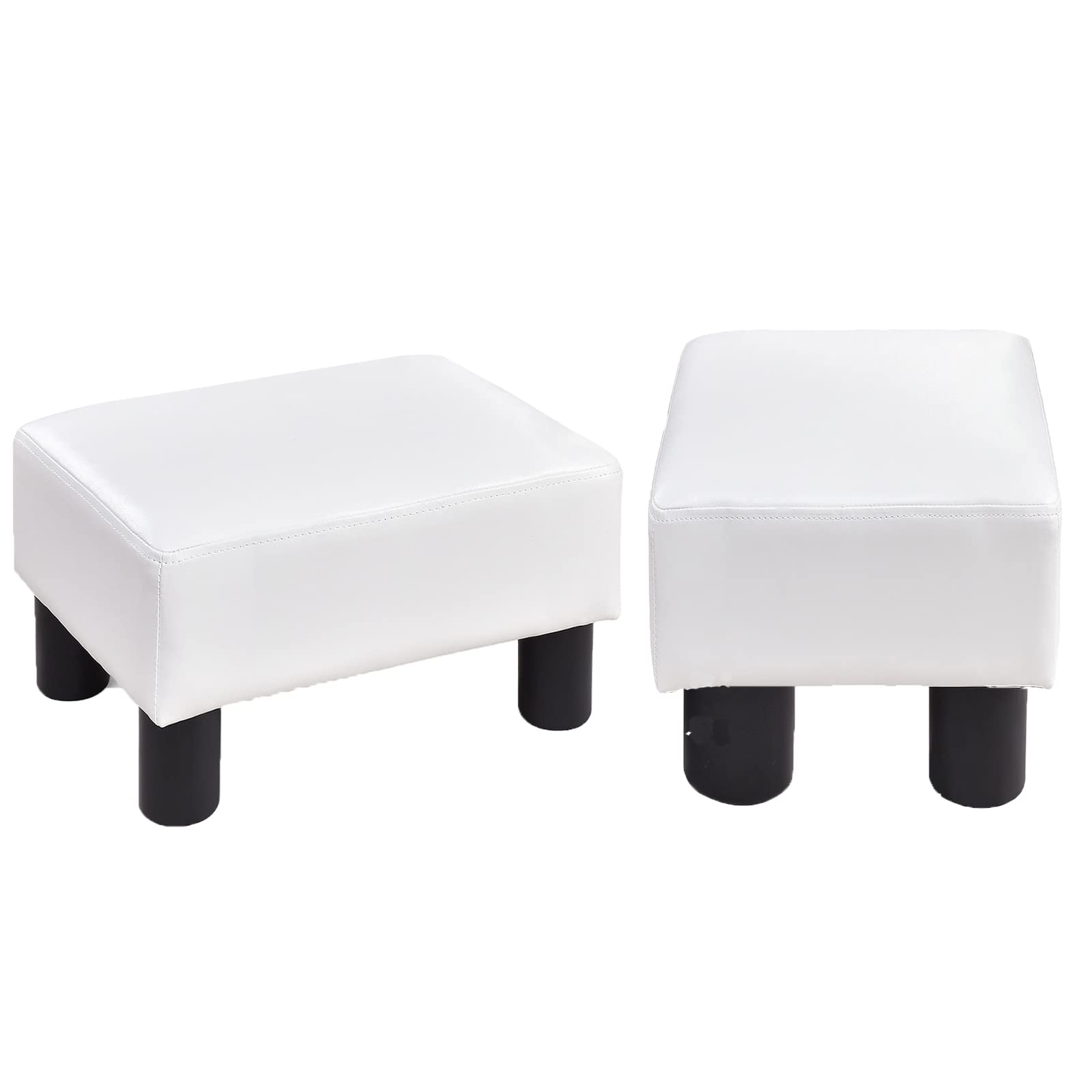 Giantex 16" Small Footstool PU Leather Ottoman Footrest Modern