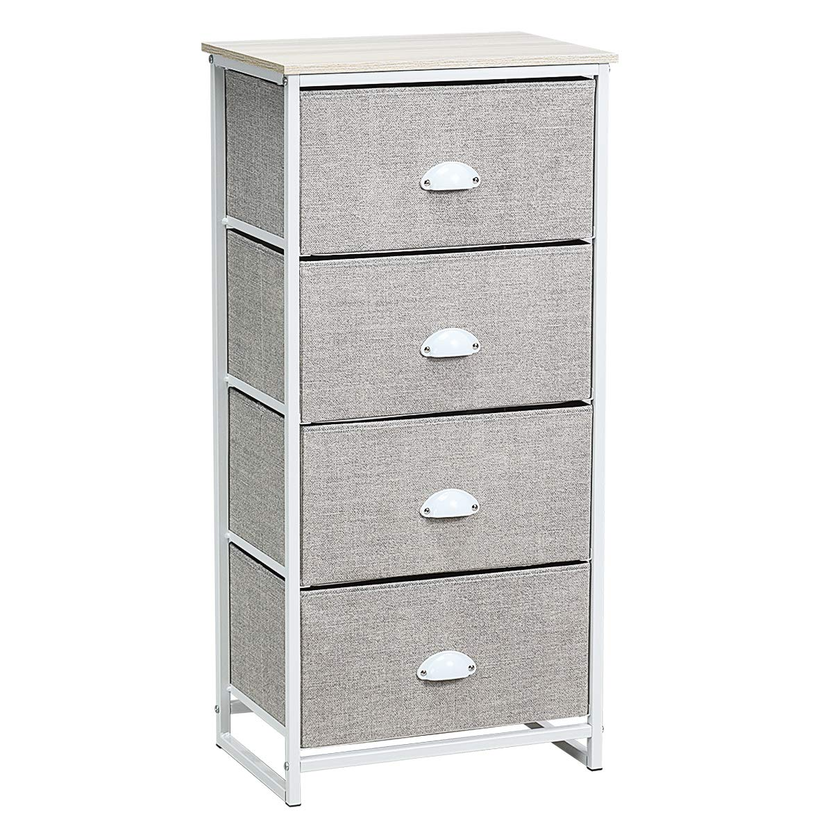 Giantex Dresser Storage Tower Nightstand W/Fabric Drawers