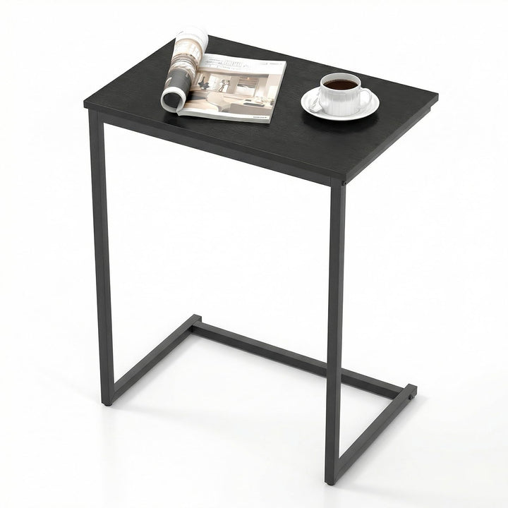 Giantex C Shaped End Table, 26.5" Slide-Under Couch Table for Laptop Coffee Snack
