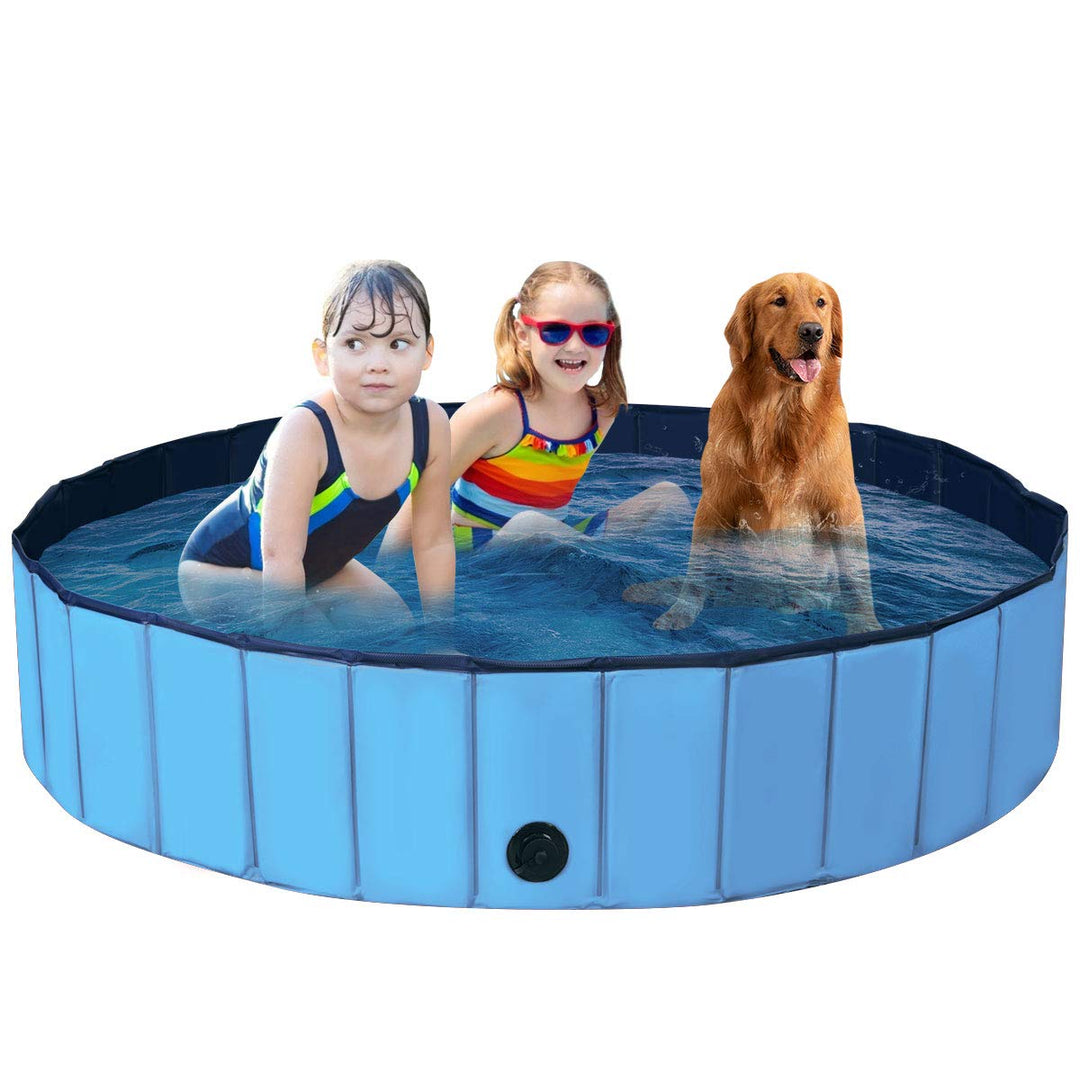 Giantex Foldable Pet Swimming Pool Dog Bath Pool with Anti-Slip Bottom