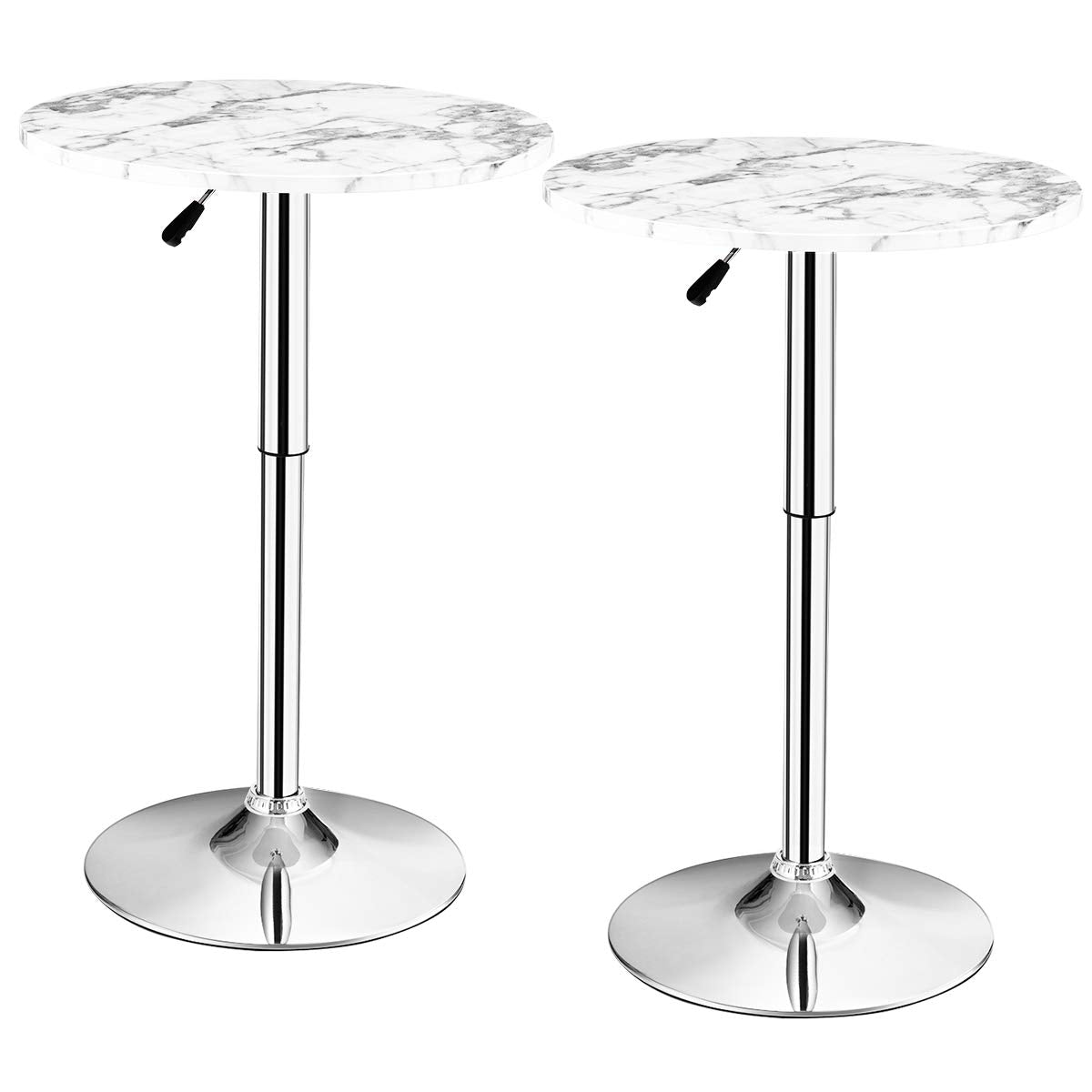 Round Pub Table Height Adjustable, 360 Swivel Cocktail Pub Table