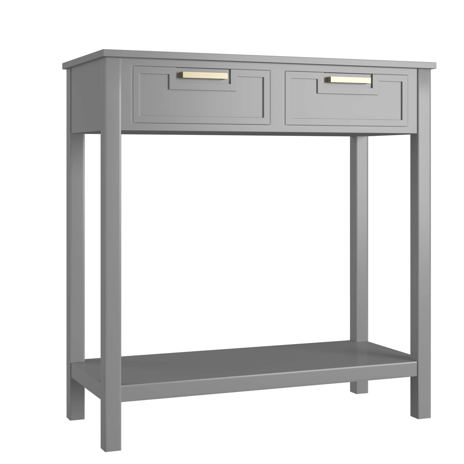 Console Sofa Table with 2 Drawers and Bottom Shelf