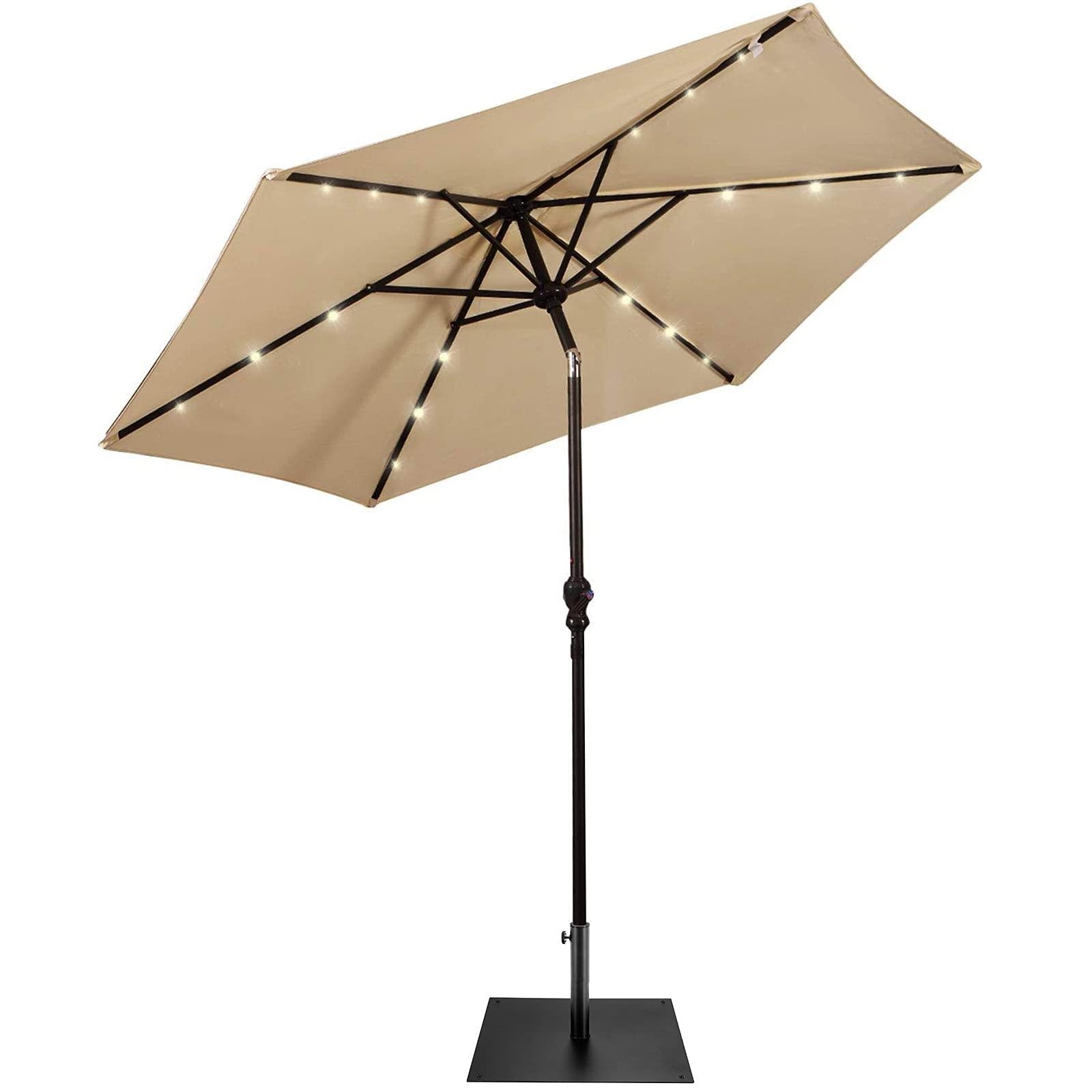 Giantex Patio Umbrella with Umbrella Base Stand 40 LBS Steel