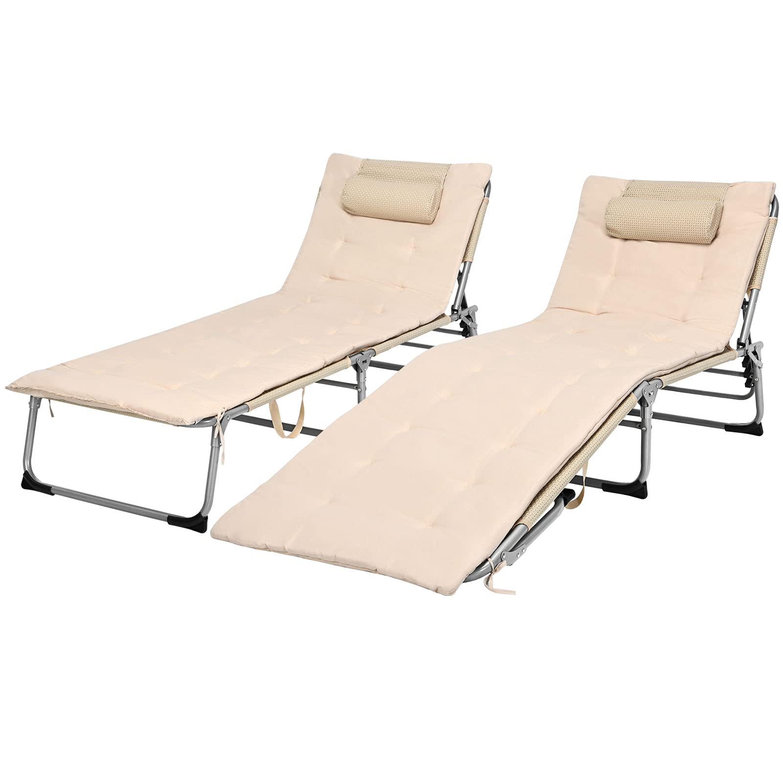 Giantex Lounge Chair Chaise Lounger, Beach Recliner with Mattress