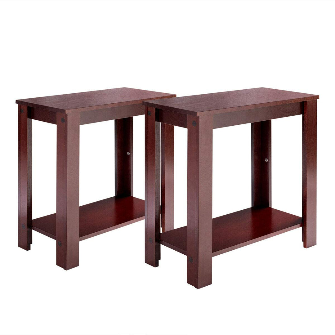 Giantex Chairside Table Nightstand W/Shelf Telephone Table Coffee Bedside Sofa Table