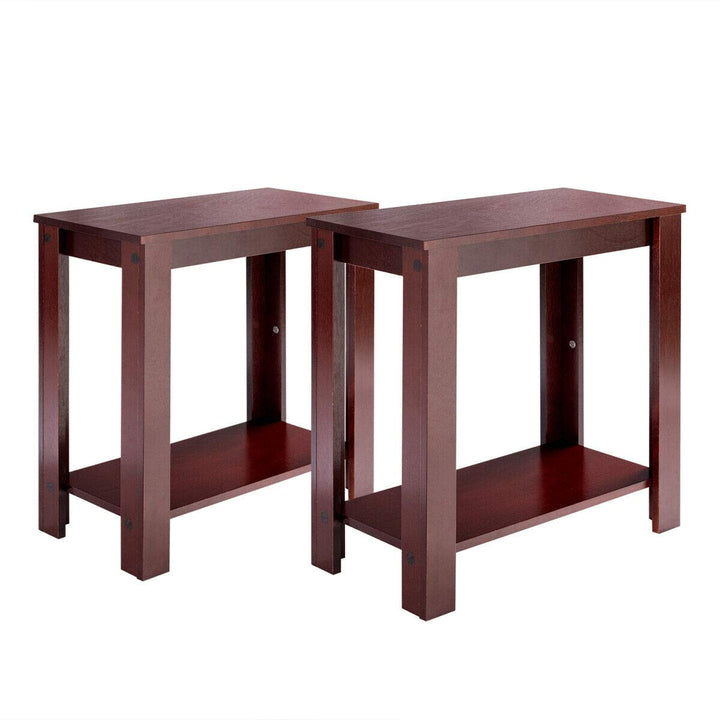 Giantex Chairside Table Nightstand W/Shelf Telephone Table Coffee Bedside Sofa Table