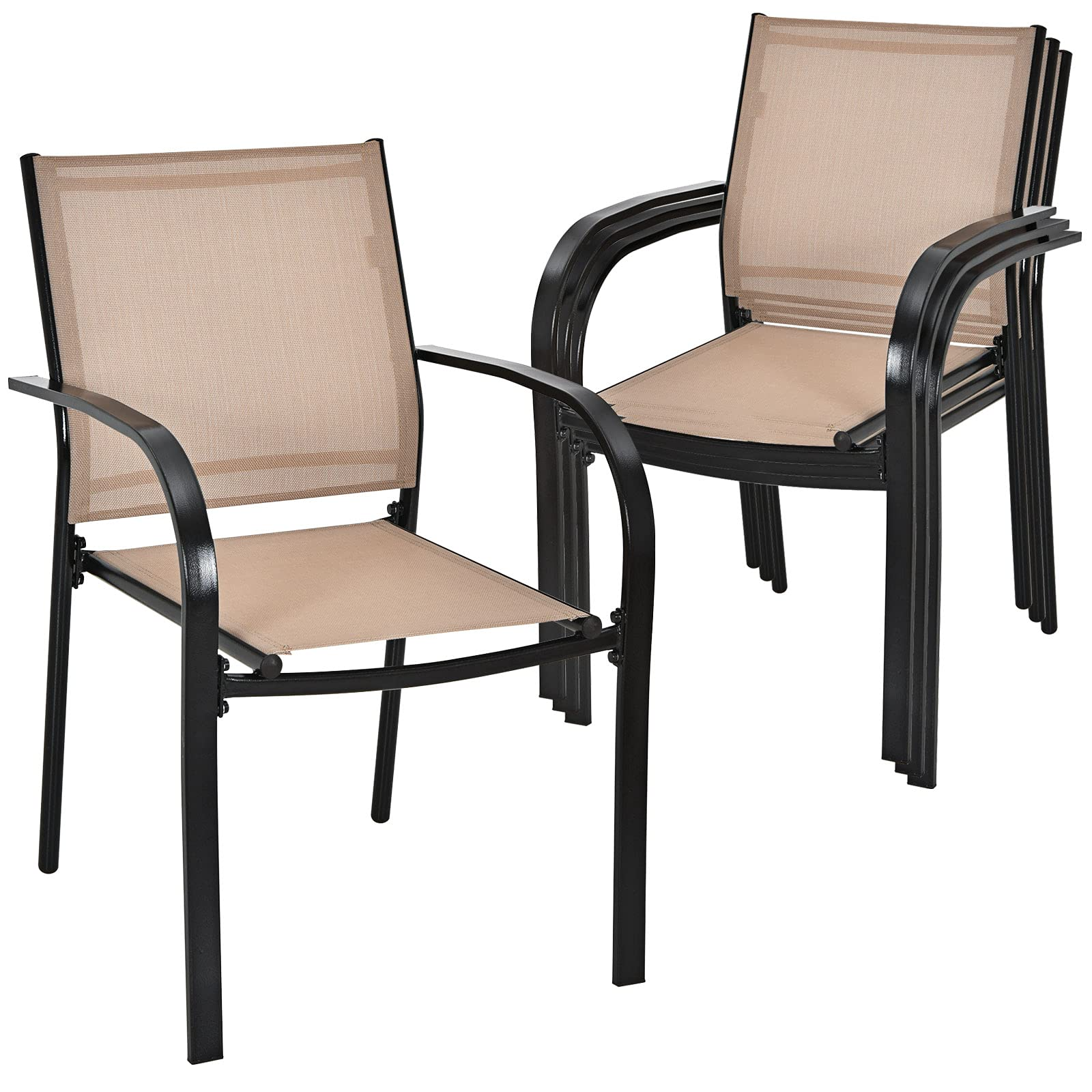 Comfortable 2 Pack Bistro Chairs for Porch Garden Backyard Poolside