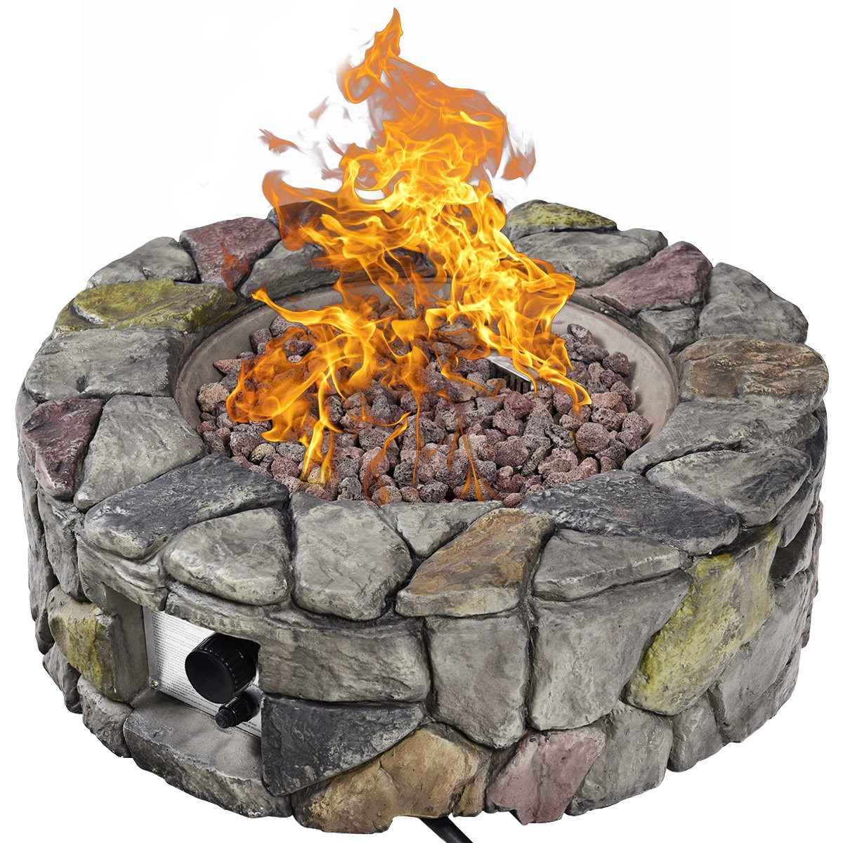 Gas Fire Pit, 28 Inch 40,000 BTU Propane Fire Pit Outdoor