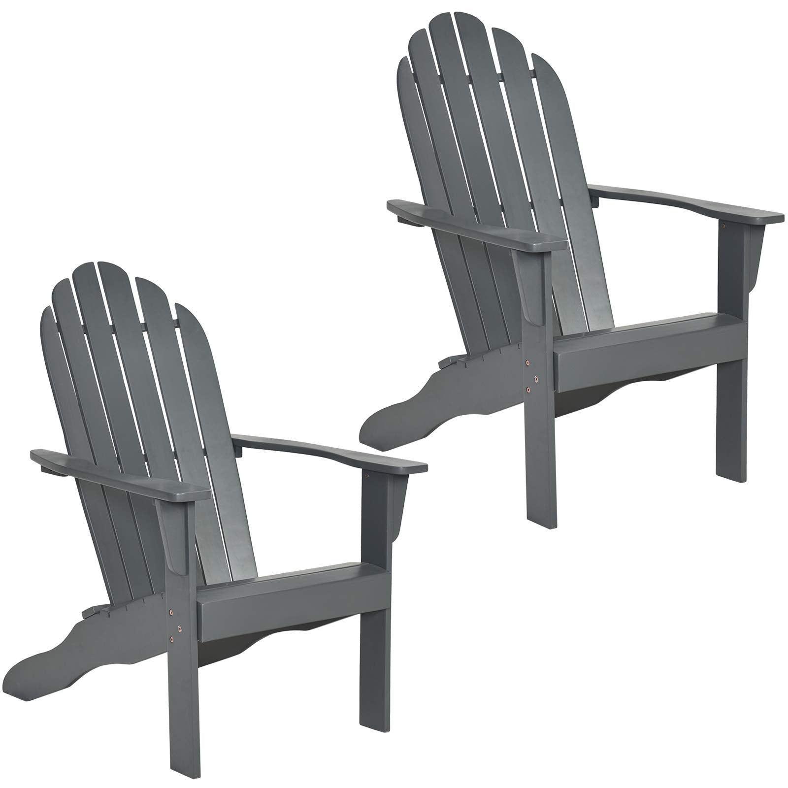 Giantex Adirondack Chair Outdoor Wooden W/Ergonomic Design Acacia Chair for Yard
